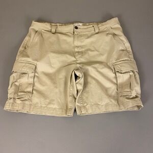 Amazon Essentials Cargo Shorts Men's 42 Tan Beige‎ 100% Cotton Casual EUC